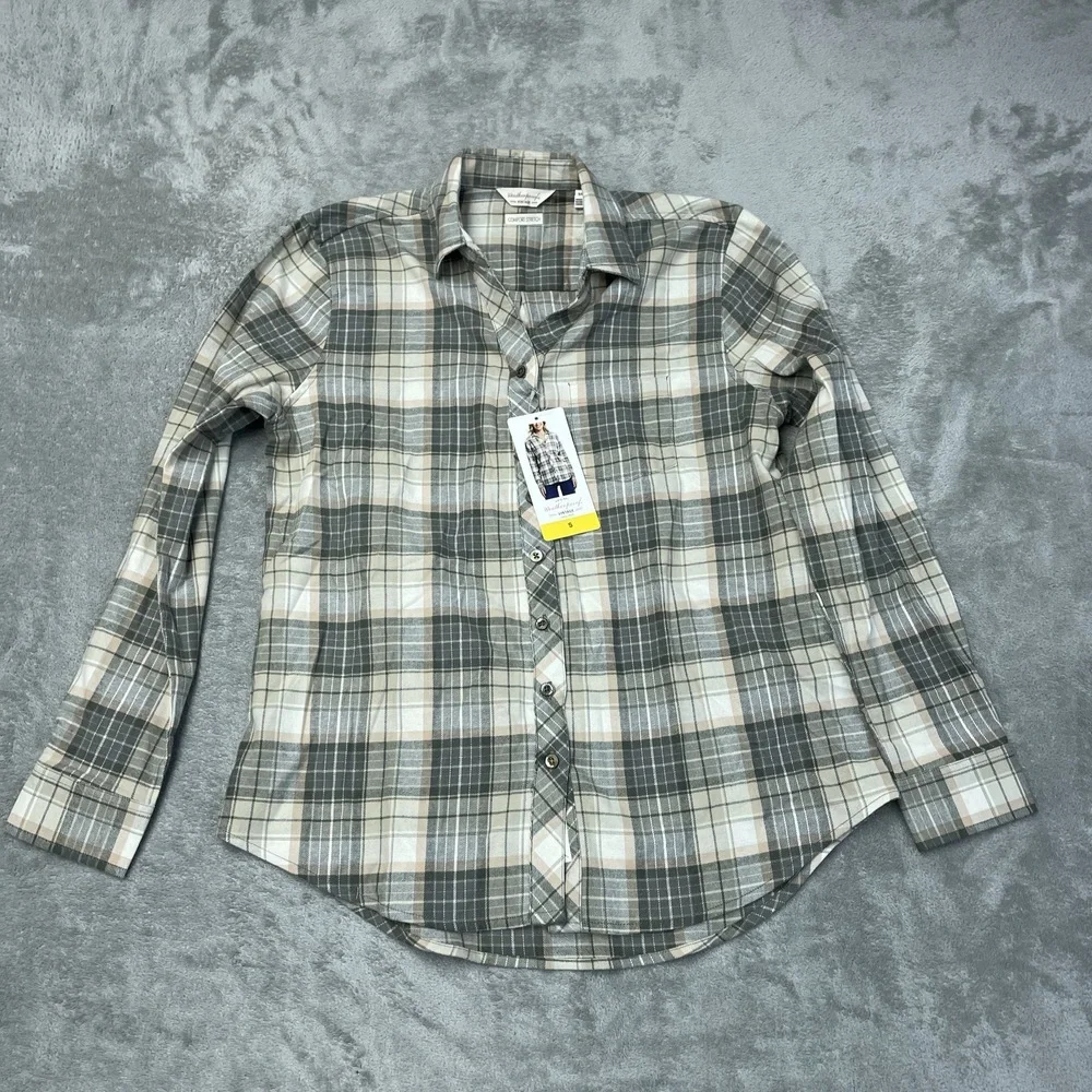 Weatherproof Women's S Plaid Blouse Green a2207 - Picture 2 of 9